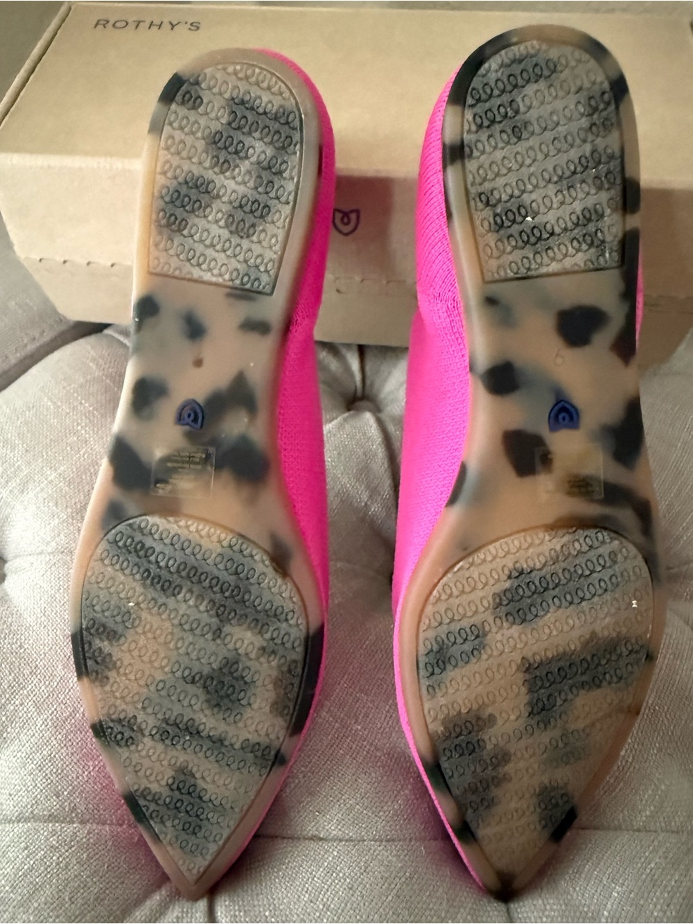 Rothy's Pointed Ballet Flat in Bright Fuchsia - Picture 4 of 8